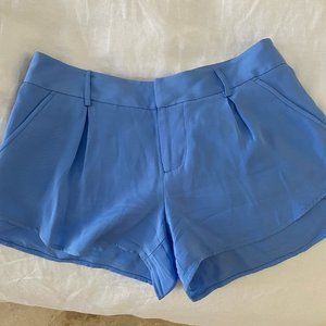 Alice and Olivia blue silk shorts